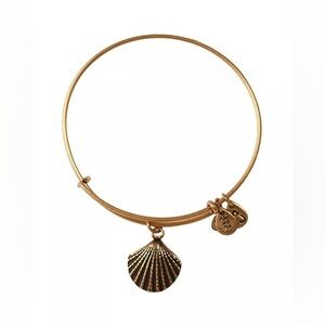 Alex and Ani Seashell Charm Bangle Bracelet, Gold-Tone Expandable